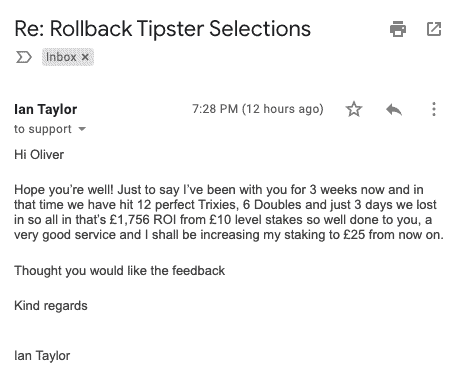 Rollback Tipster testimonial desktop 2