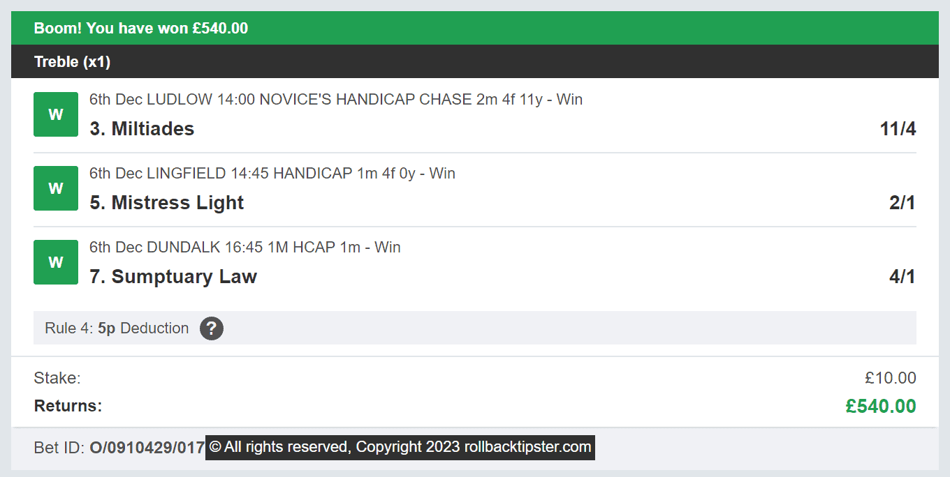 Rollback Tipster - Winner Multi - 2023-12-06