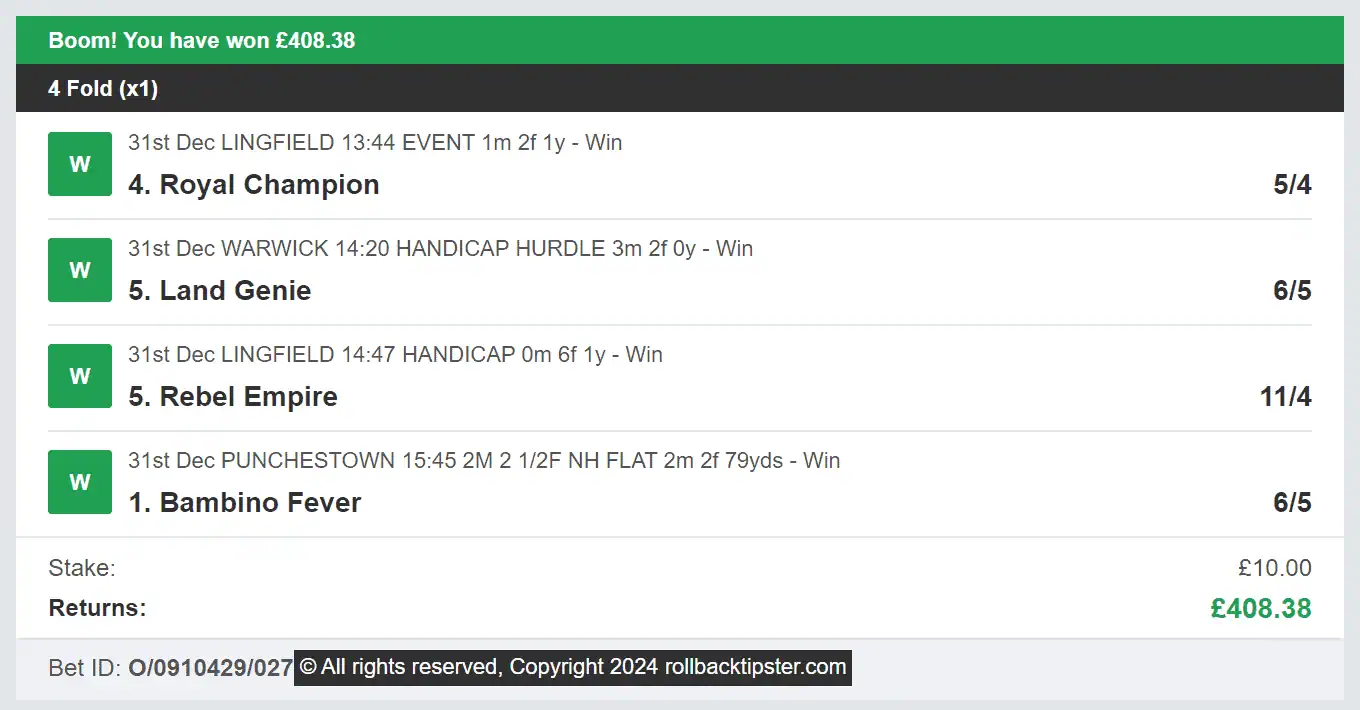 Rollback Tipster - Winner Multi - 2024-12-31