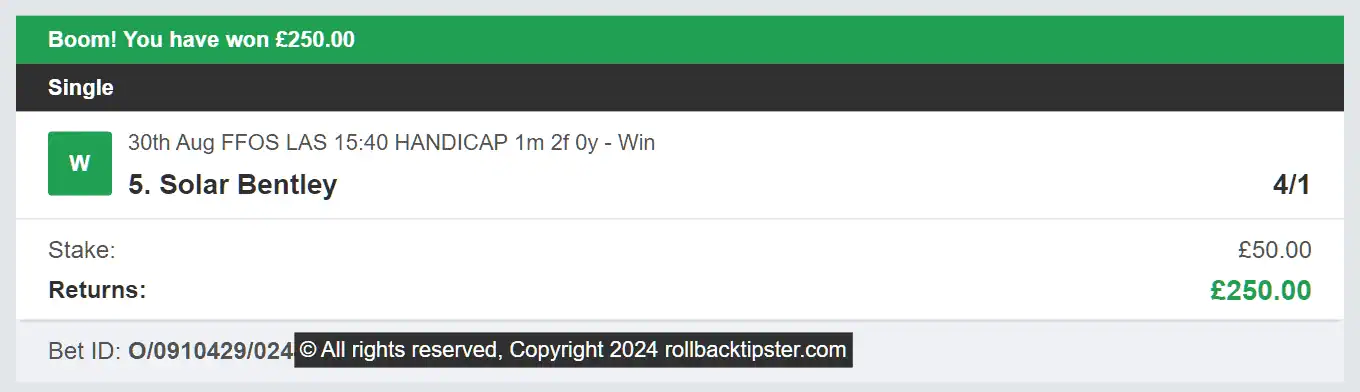 Rollback Tipster - Winner 1 - 2024-08-30