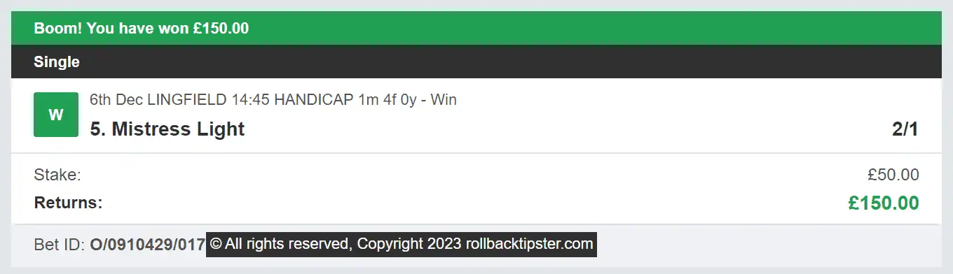 Rollback Tipster - Winner 2 - 2023-12-06
