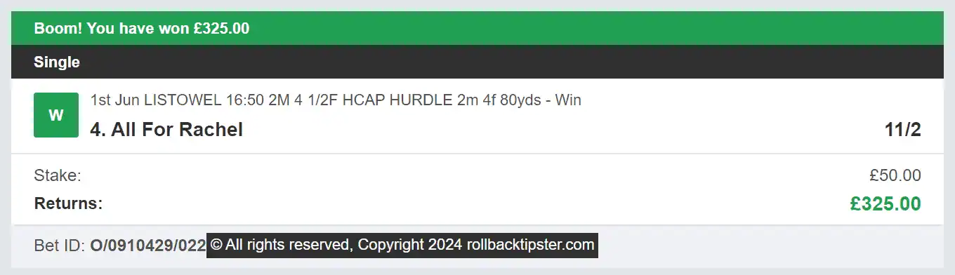 Rollback Tipster - Winner 2 - 2024-06-01