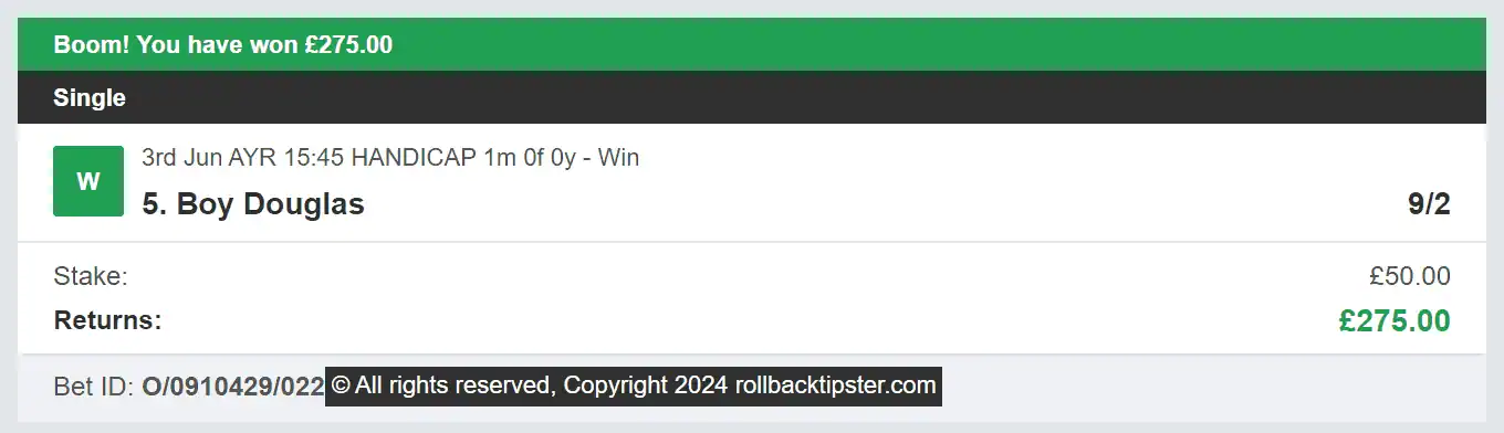 Rollback Tipster - Winner 2 - 2024-06-03