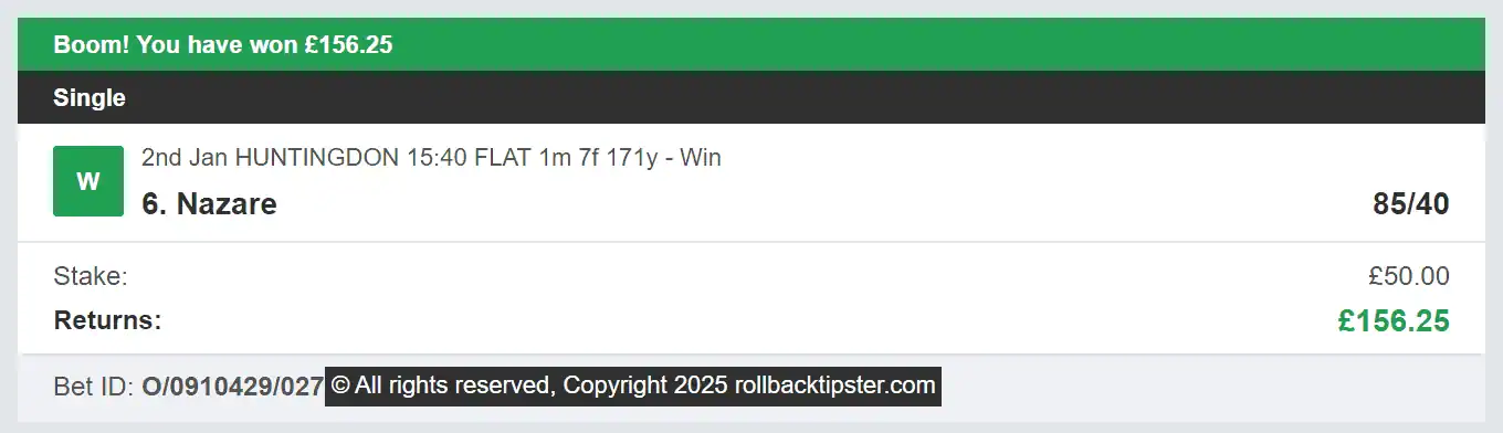 Rollback Tipster - Winner 1 - 2025-01-02