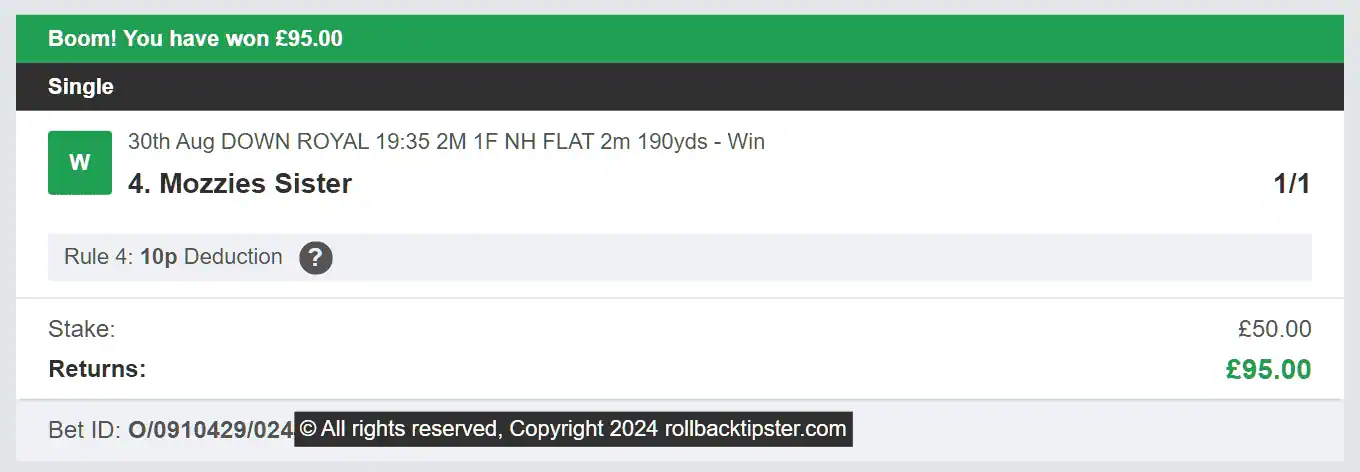 Rollback Tipster - Winner 3 - 2024-08-30