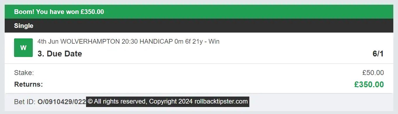 Rollback Tipster - Winner 4 - 2024-06-04