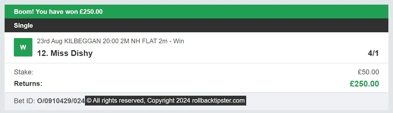 Rollback Tipster - Winner 4 - 2024-08-23