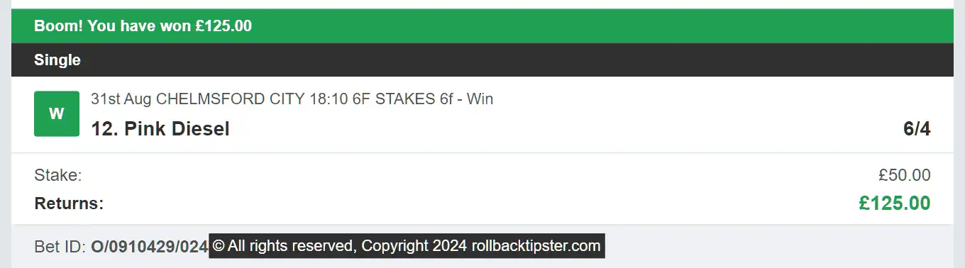 Rollback Tipster - Winner 4 - 2024-08-31