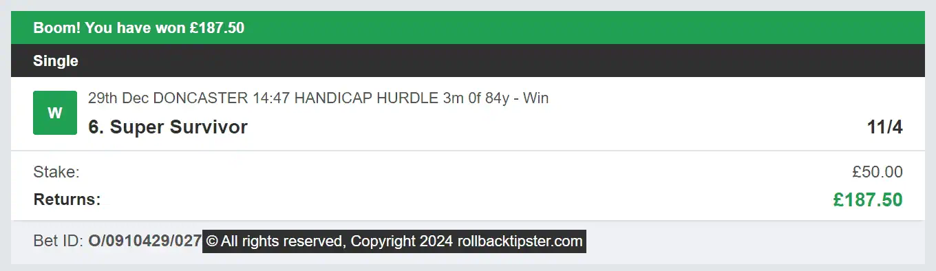 Rollback Tipster - Winner 4 - 2024-12-29