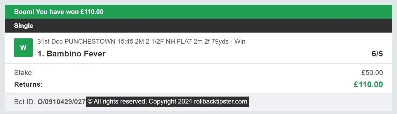 Rollback Tipster - Winner 4 - 2024-12-31